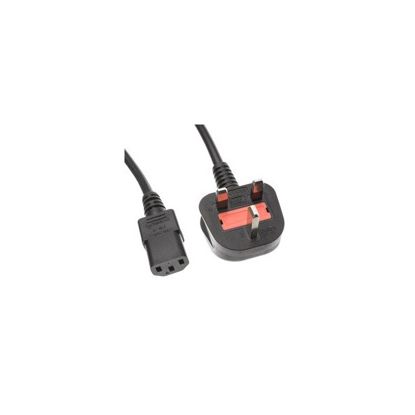Cable Wholesale England / UK Computer/Monitor Power Cord with Fuse, BS 1363 to C13, VDE Approved, 6 foot 10W1-12206 - main